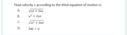 Final Velocity V According To Third