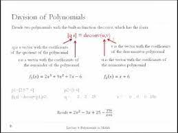 Lecture 4 Polynomials In Matlab