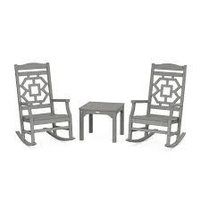 Chinoiserie 3 Piece Rocking Chair Set