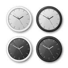 Black Wall Office Clock Icon Set