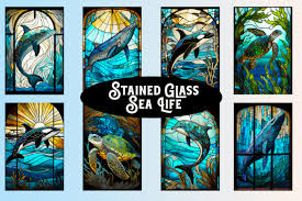 Stained Glass Sea Life Backgrounds
