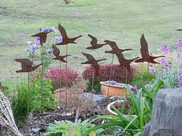 Flying Geese Garden Art Rusty Metal