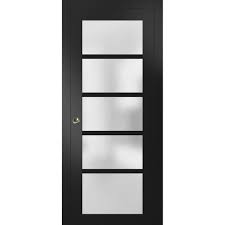 Quadro Frosted Glass Sliding Closet Door Sartodoors Finish Black Size 28 X 96