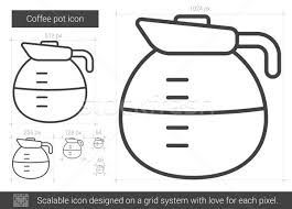 Coffee Pot Line Icon Vector