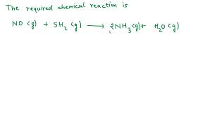 Nitric Oxide Gas Reacts With Hydrogen