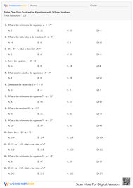 Multi Step Equations Worksheets