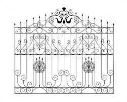 Sketch Of Metal Gates Double Leaf
