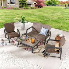 Wicker Patio Conversation Seating Set