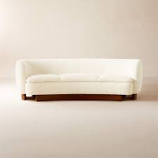 Muir 90 Curved White Boucle Sofa By