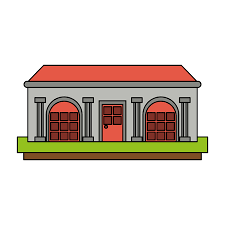 Mansion With Columns Icon Vector