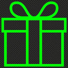 Green Lime Line Outline Gift Box Icon