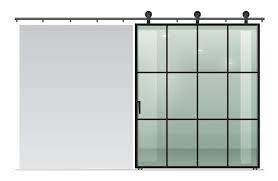 Large Glass Sliding Door In Loft Style