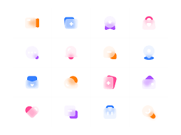 Frosted Glass Icons Flat Design Icons