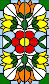 Stained Glass Applique Flower Panel