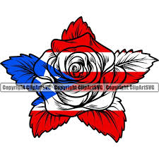 Puerto Rico Rican Rose Flag Country