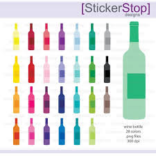 Wine Bottle Icon Digital Clipart In