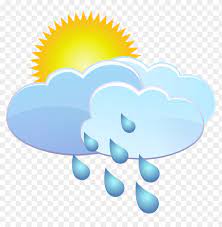 Clouds Sun And Rain Drops Weather Icon