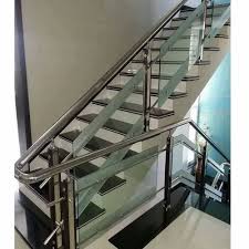 Stairs Silver Stainless Steel Glass