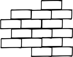 Brick Wall Fragment Icon Sketch Hand