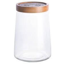 Glass Canister With Wood Lid 985118619m