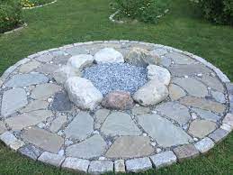 Blue Stone Fire Pit With Pebbles From A