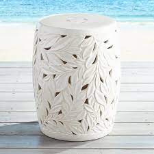 Devereaux White Garden Stool