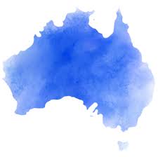 Colorful Watercolor Australia Map On