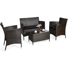 Costway 4 Piece Rattan Patio Furniture