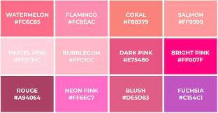 Pink Colors With Names Hex Rgb