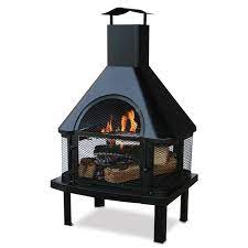 Black Stainless Steel Outdoor Fireplace
