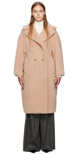 Max Mara Pink Teddy Bear Icon Coat