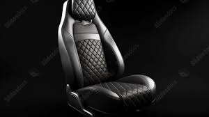 Black Leather Car Seat 3d Rendering