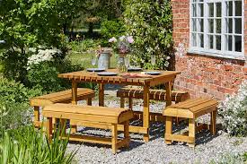 Coxwold Wooden Patio Table Bench Set