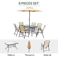 Outsunny 8 Pieces Dining Set Furniture