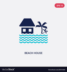 Two Color Beach House Icon From