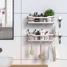 Silver Shower Caddy Bathroom Shelf