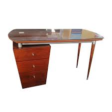Office Table Glass Top Wooden W 2drawer