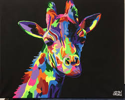 Color Giraffe Color Paintings