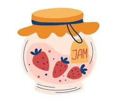 Strawberry Jam In Glass Jar Doodle Of