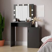 cozy castle black vanity desk with