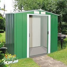 6 X 6 Sapphire Apex Metal Shed In Green