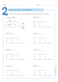 Box Method Multiplication Worksheets