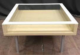 Ikea Magiker Modern Glass Top Coffee Table