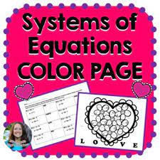 Linear Equations Valentines Day Coloring