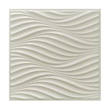 Dundee Deco 3d Falkirk Retro Iv 23 In X 23 In Off White Faux Waves Pvc Decorative Wall Paneling 10 Pack