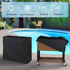 80 Qt Rolling Ice Chest On Wheels Patio Cooler Cart With Waterproof Cooler Cover For Outdoor Patio Deck Party