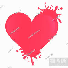 Hot Pink Paint Splatter Heart Cartoon