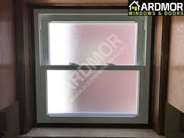 Double Hung Vinyl Window With Frosted