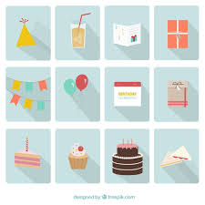 Free Vector Happy Birthday Party Icons