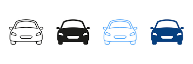 Car Line And Silhouette Color Icon Set